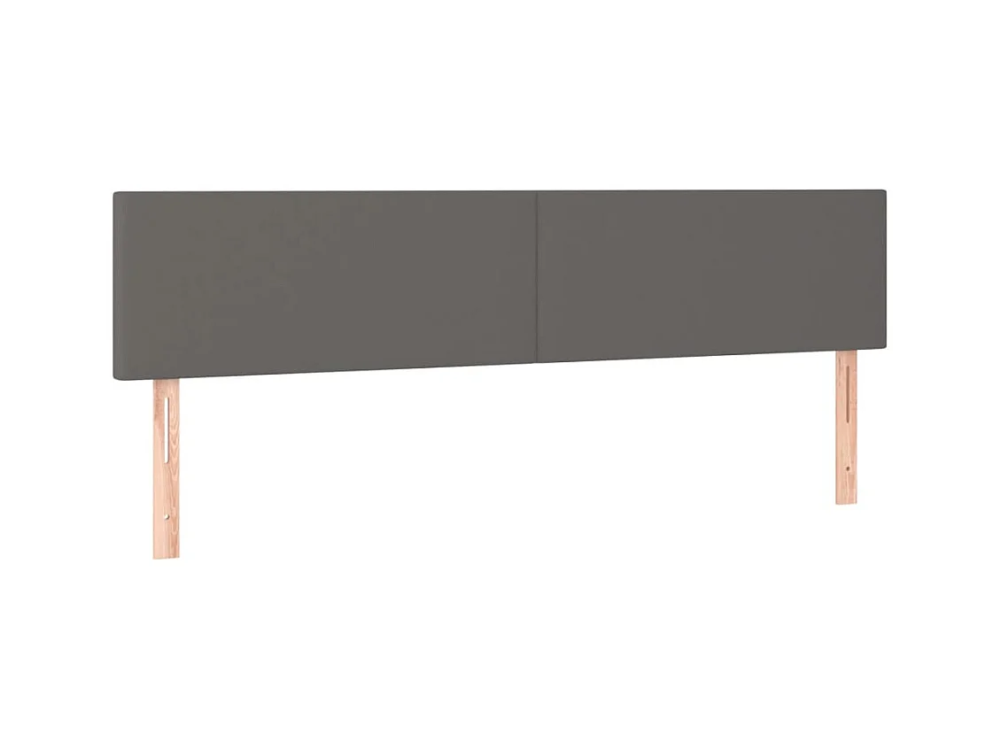 Testiera 2 pz Grigio 80x5x78/88 cm in Similpelle