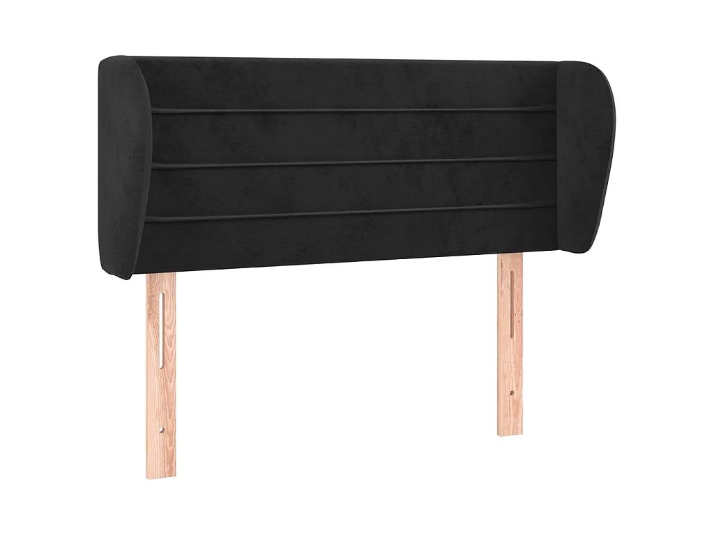 Hoofdbord met randen 93x23x78/88 cm fluweel zwart