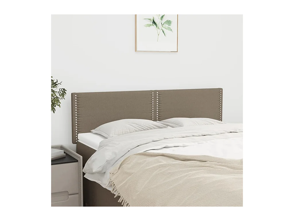 Têtes de lit 2 pcs Taupe 72x5x78/88 cm Tissu