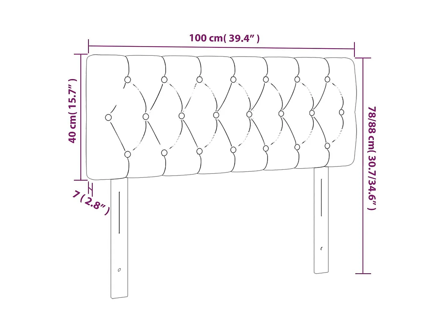 Cabeceira de cama c/ luzes LED veludo 100x7x78/88cm cinza-claro