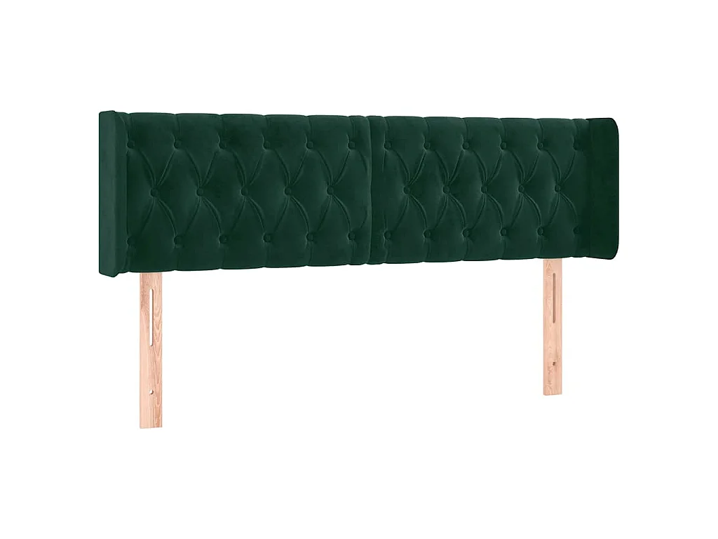 Testiera ad Orecchio Verde Scuro 147x16x78/88 cm in Velluto