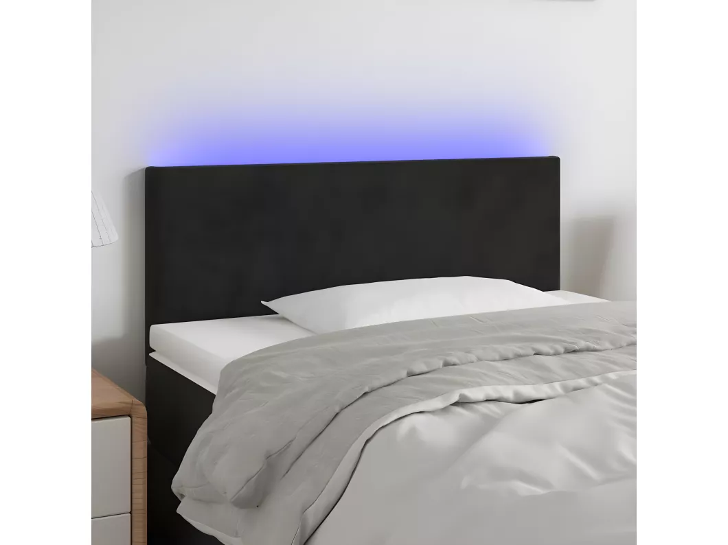 Kauf Unique LED Kopfteil Schwarz 90x5x78/88 cm Samt