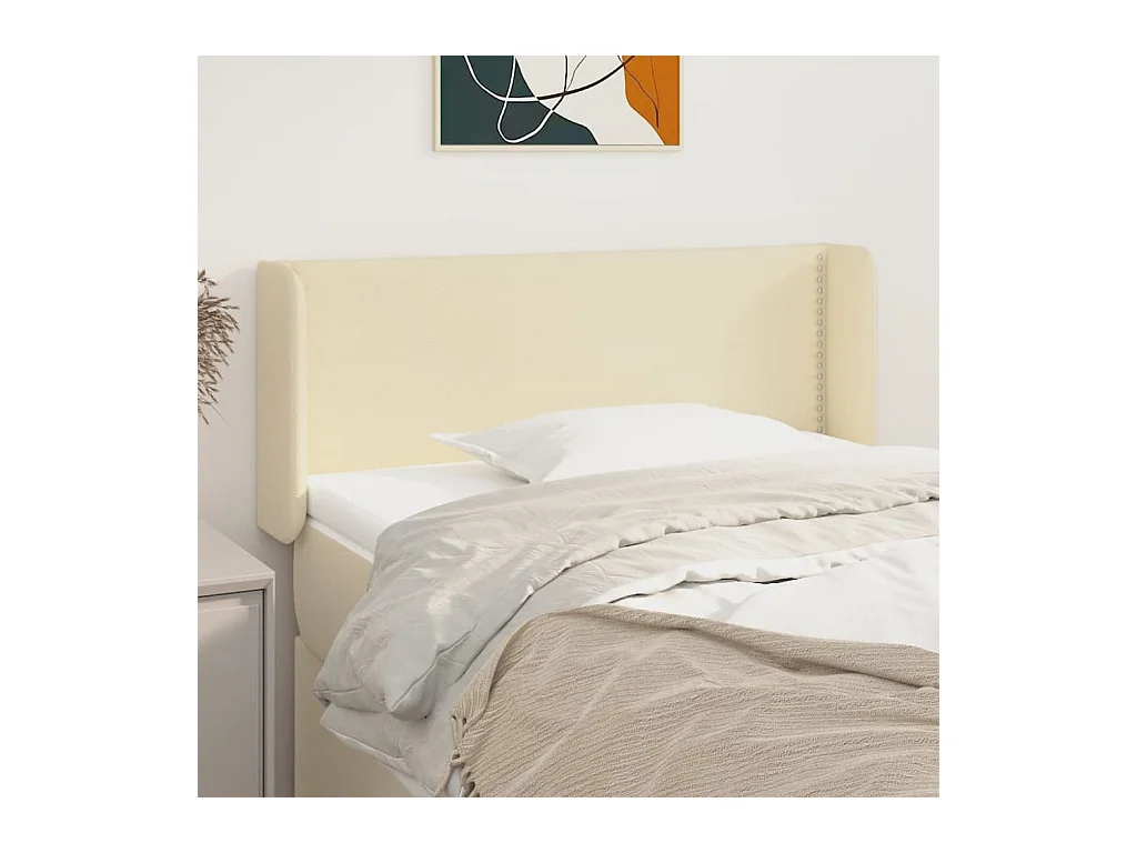 Tête de lit avec oreilles Crème 103x16x78/88 cm Similicuir