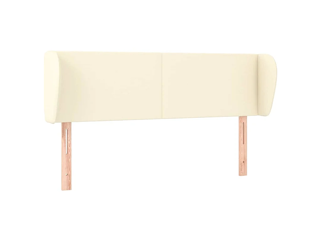 Tête de lit avec oreilles Crème 147x23x78/88 cm Similicuir