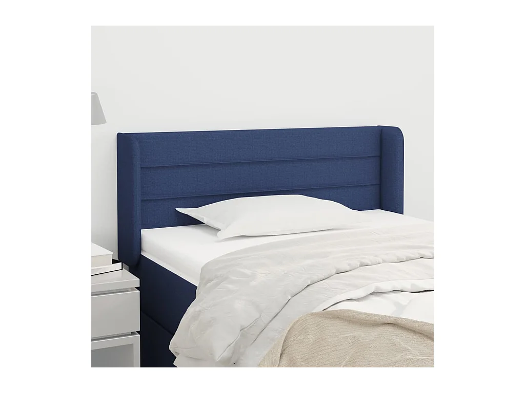 Tête de lit avec oreilles Bleu 93x16x78/88 cm Tissu
