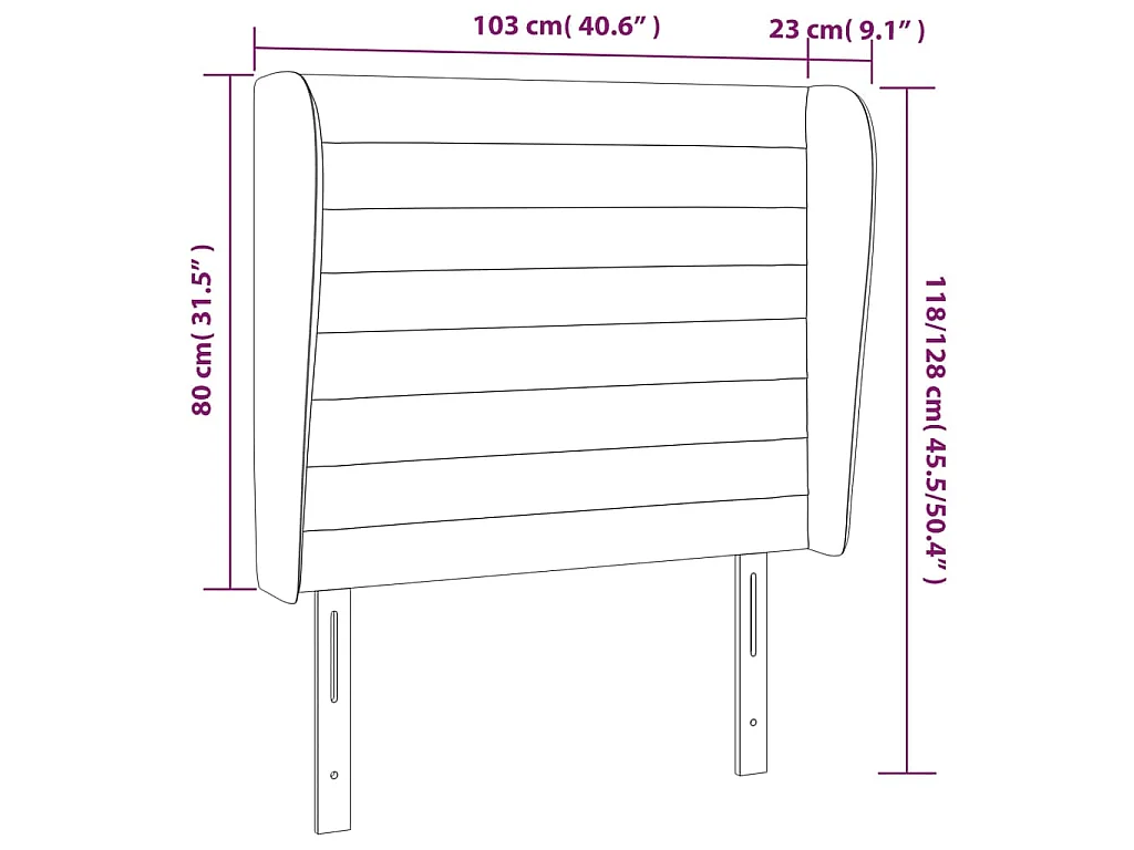 Cabeceira cama c/ abas tecido 103x23x118/128 cm castanho-escuro