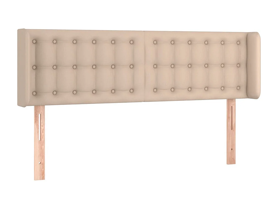 Hoofdbord met randen 147x16x78/88 cm kunstleer cappuccinokleur