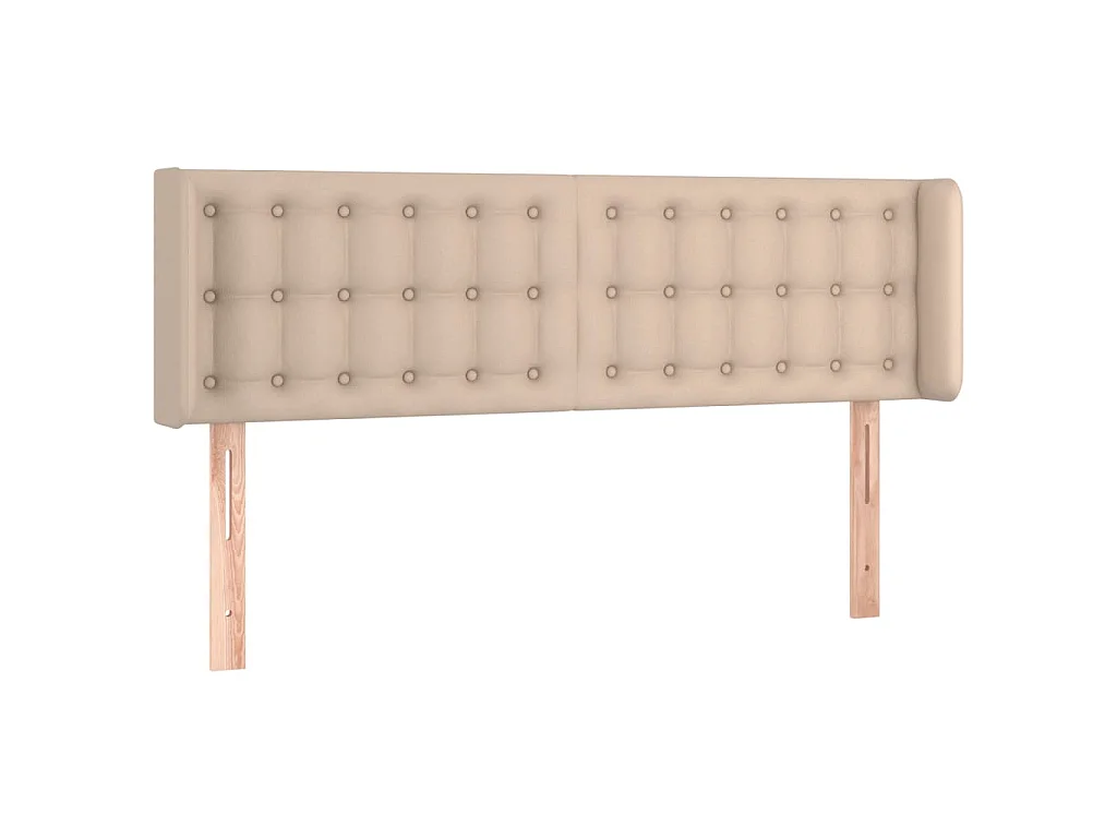 Hoofdbord met randen 147x16x78/88 cm kunstleer cappuccinokleur