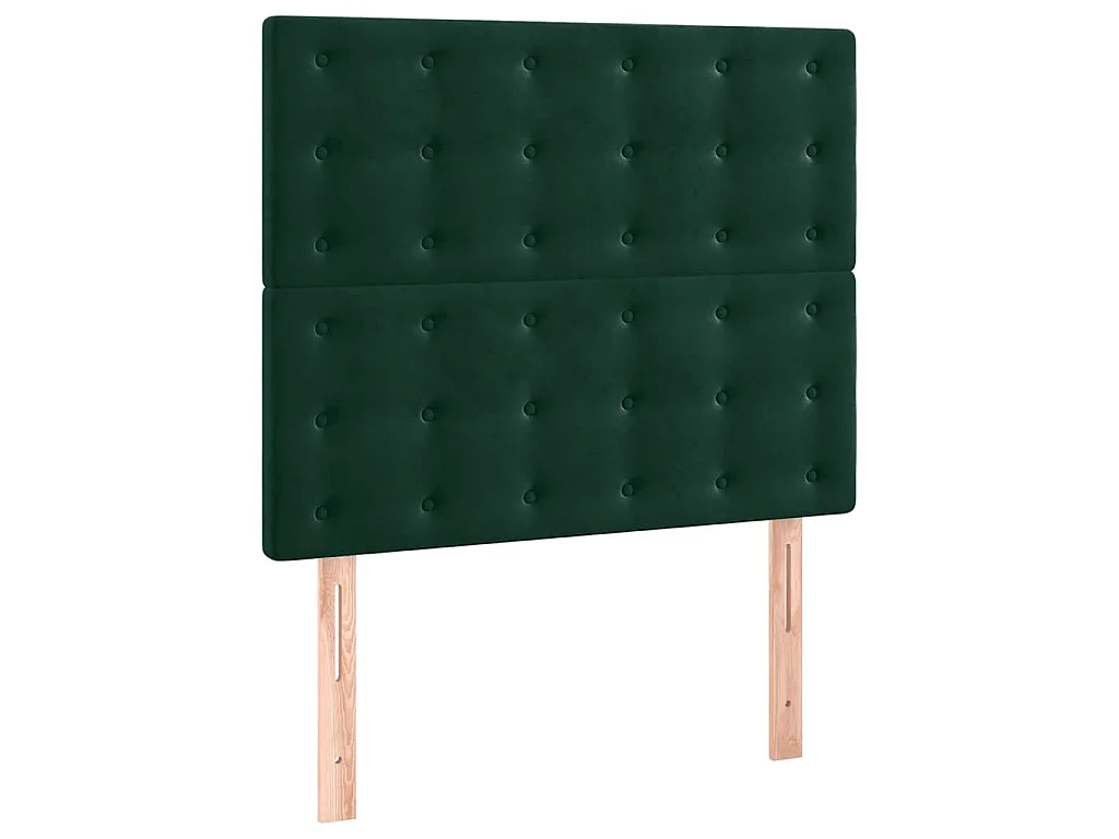 Tête de lit Vert foncé 100x5x118/128 cm Velours