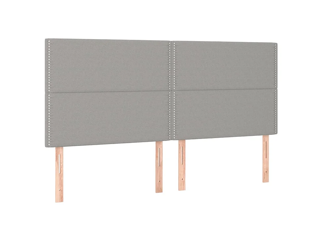 Kopfteil Hellgrau 180 x 5 x 118/128 cm Stoff