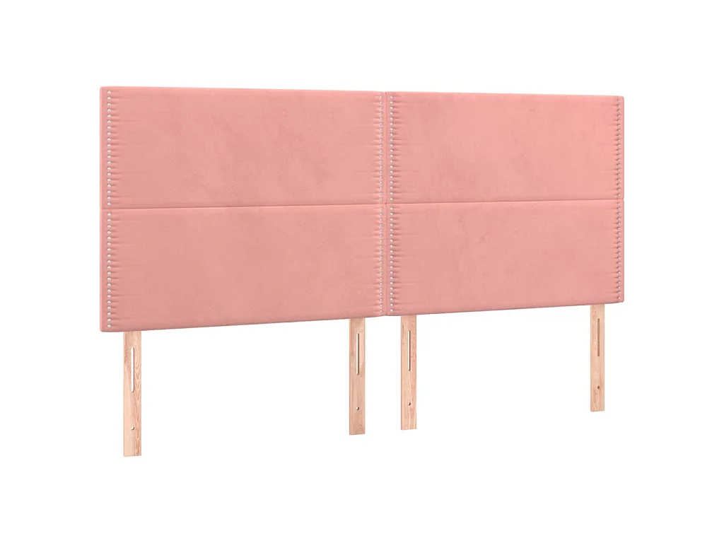 Tête de lit Rose 200x5x118/128 cm Velours