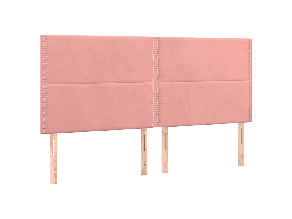 Kopfteil Rosa 200 x 5 x 118/128 cm Samt