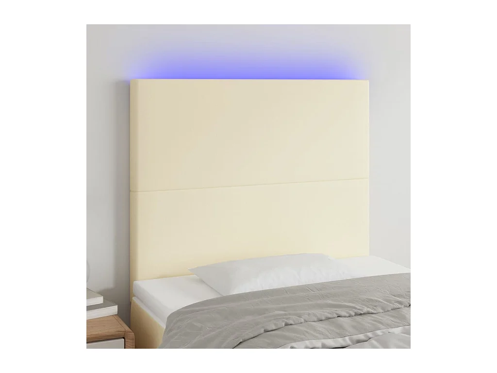 Tête de lit à LED Crème 90x5x118/128 cm Similicuir