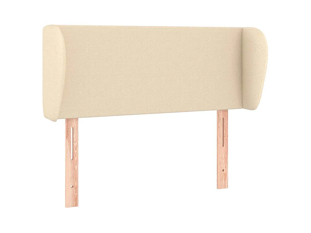 Hoofdbord met randen 93x23x78/88 cm stof crèmekleurig