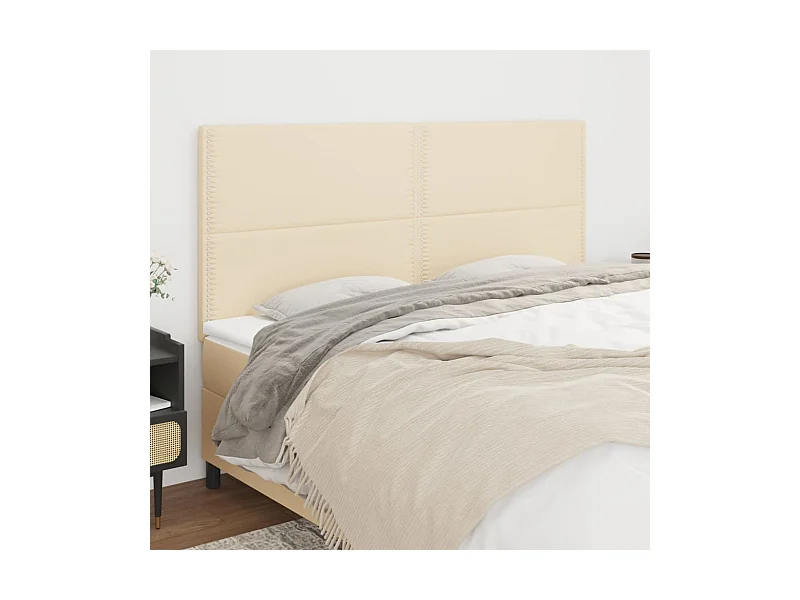 Tête de lit Crème 200x5x118/128 cm Tissu