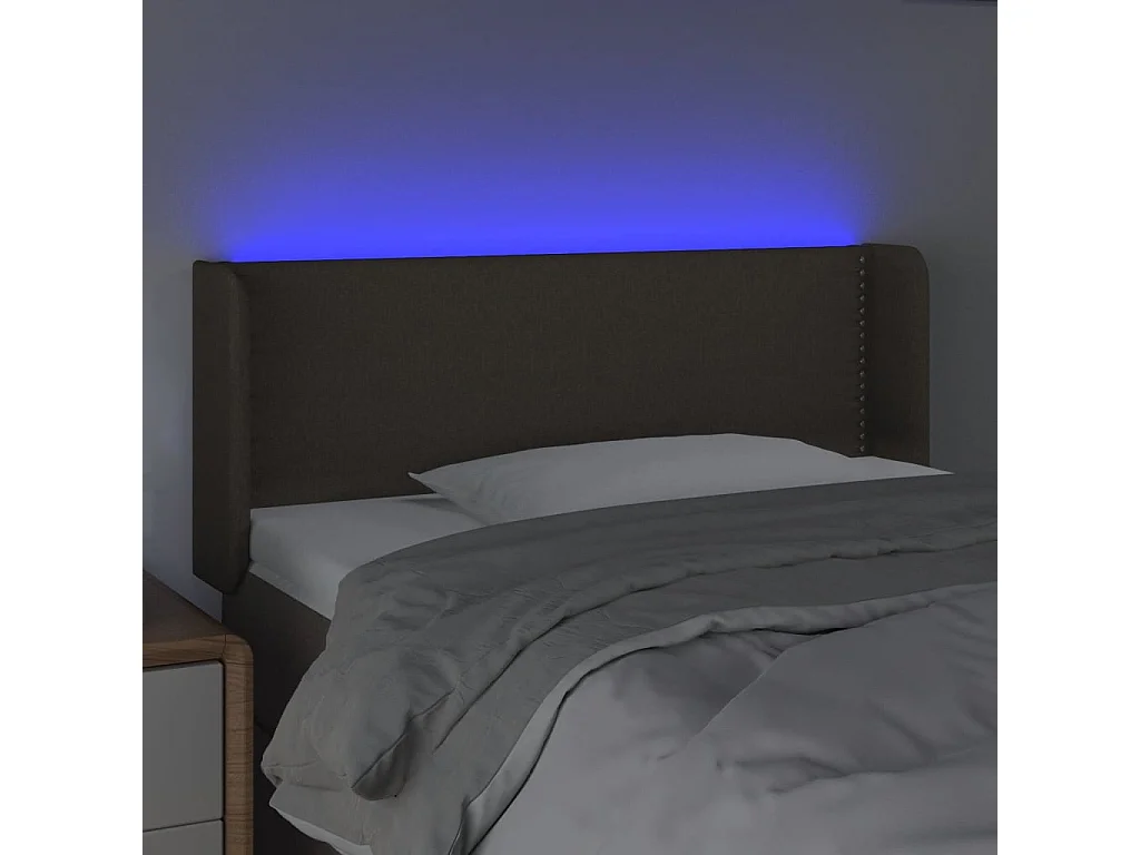 Cabeceira de cama c/ luzes LED 103x16x78/88cm cinza-acastanhado