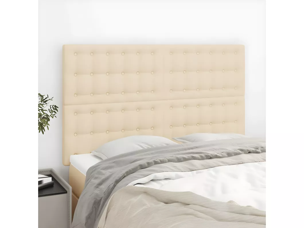 Kauf Unique Kopfteile 4 Stk. Creme 72x5x78/88 cm Stoff