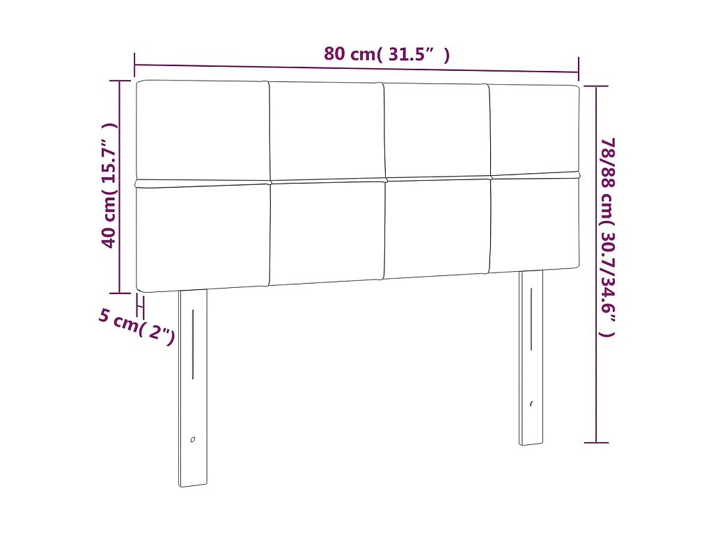 Tête de lit Marron Foncé 80x5x78/88 cm Tissu