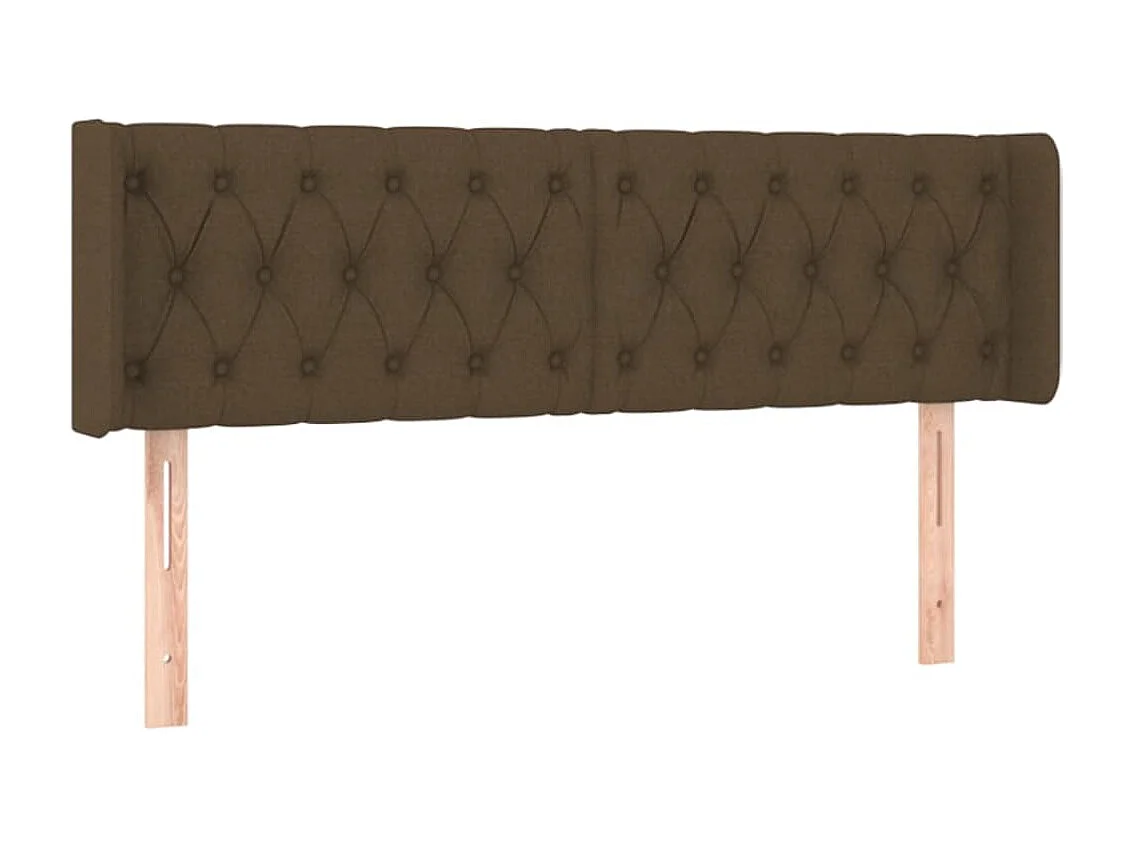 Tête de lit avec oreilles Marron Foncé 163x16x78/88 cm Tissu