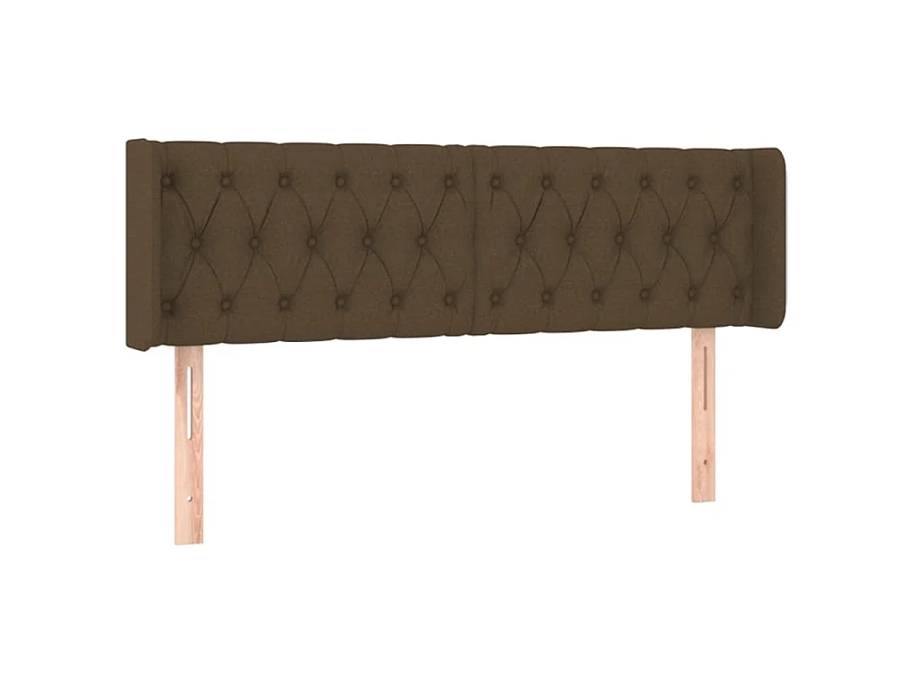 Tête de lit avec oreilles Marron Foncé 163x16x78/88 cm Tissu
