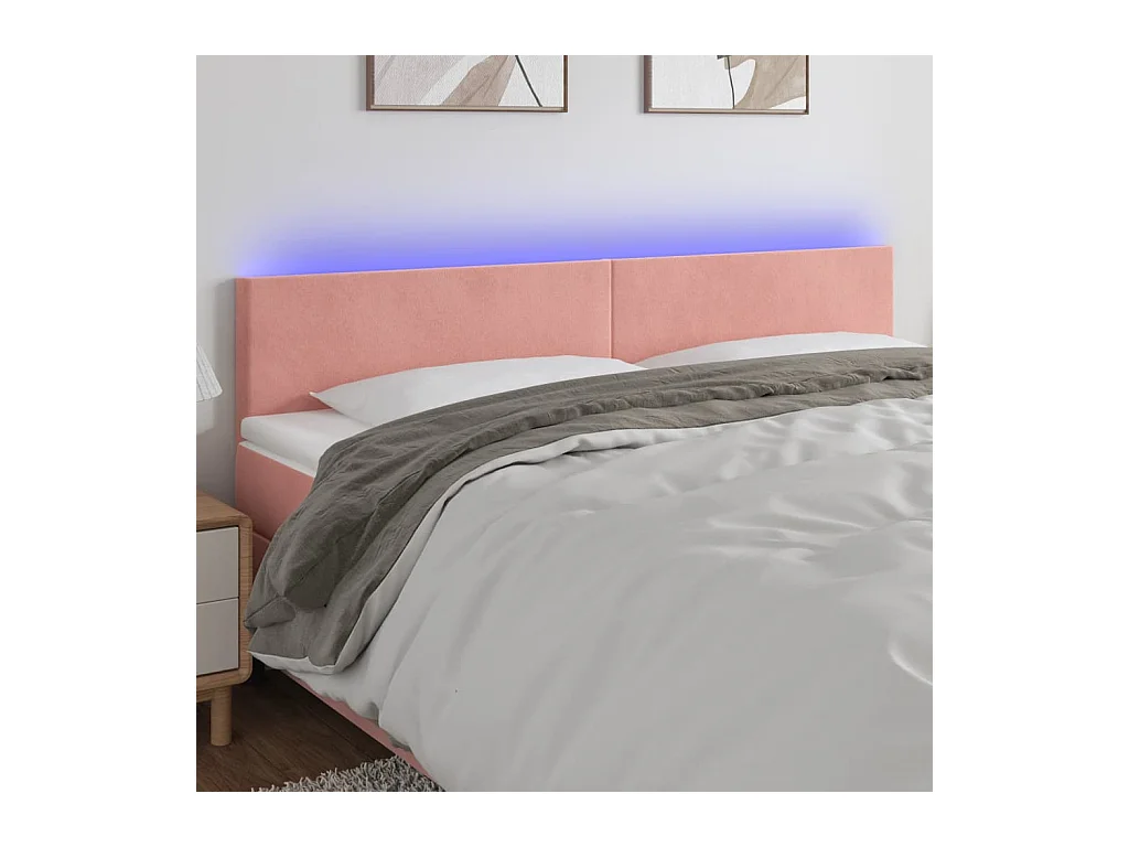 Tête de lit à LED Rose 160x5x78/88 cm Velours