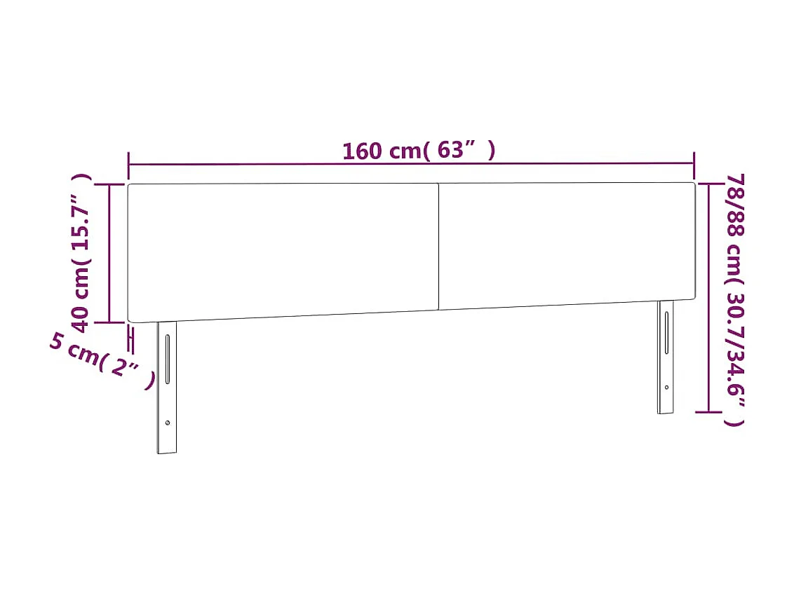 LED Kopfteil Rosa 160x5x78/88 cm Samt