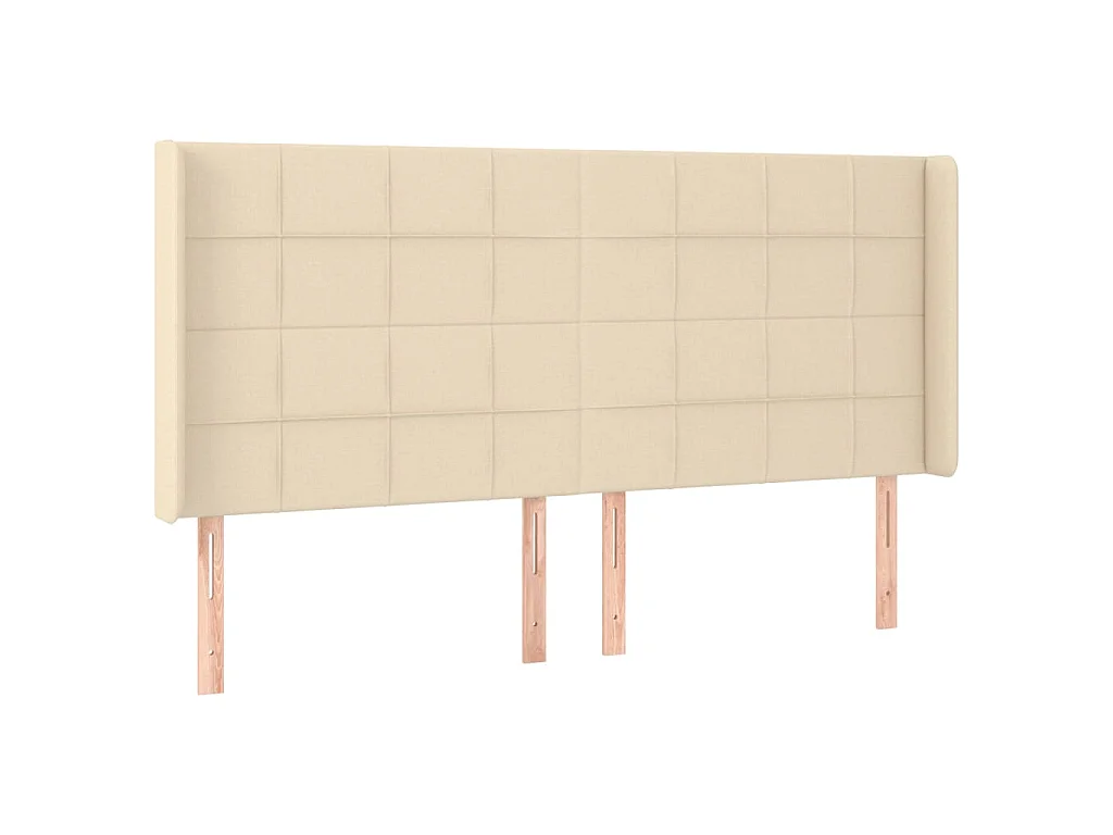 Tête de lit avec oreilles Crème 163x16x118/128 cm Tissu