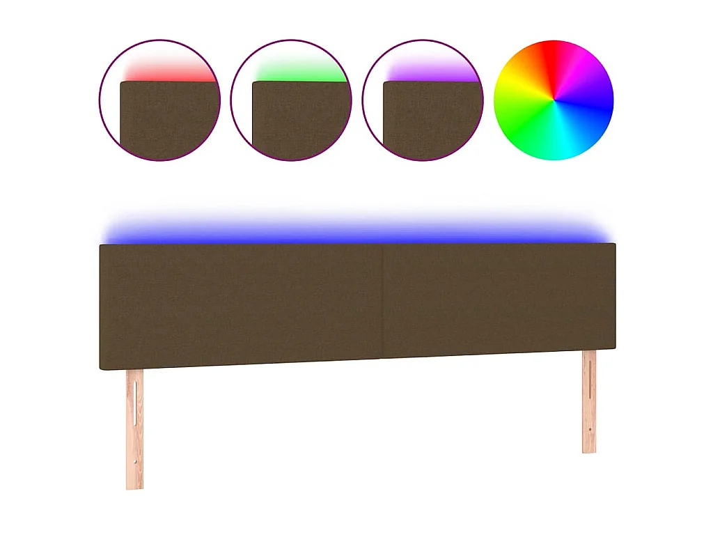 Tête de lit à LED Marron Foncé 160x5x78/88 cm Tissu