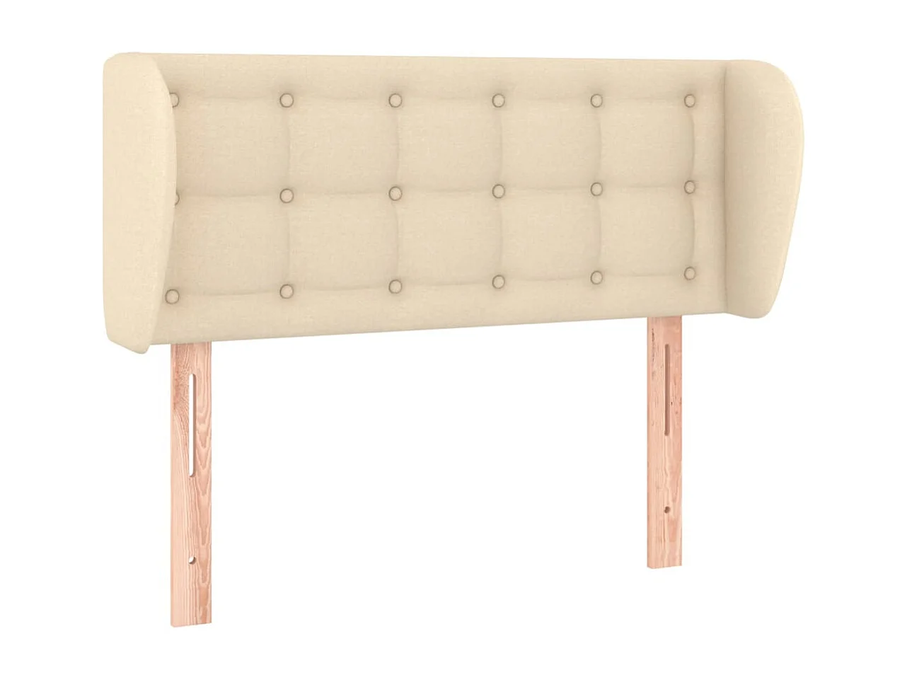 Hoofdbord met randen 93x23x78/88 cm stof crèmekleurig