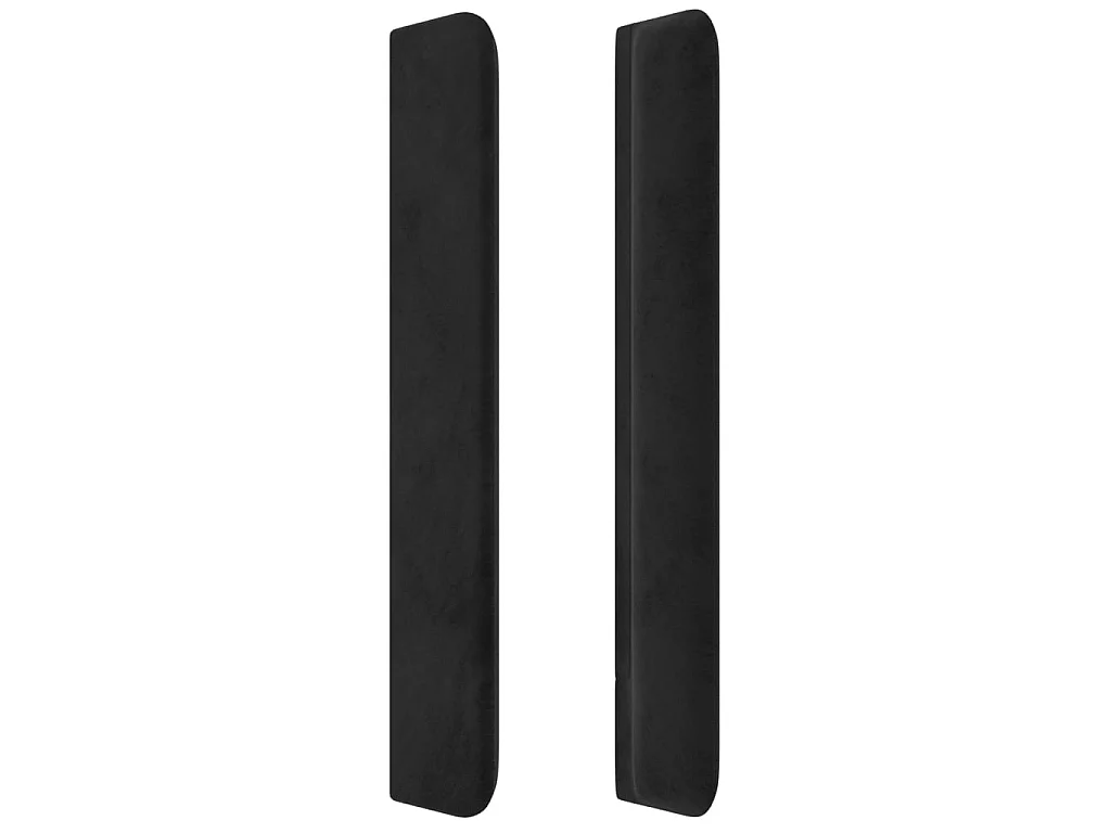Tête de lit avec oreilles Noir 147x16x118/128 cm Velours