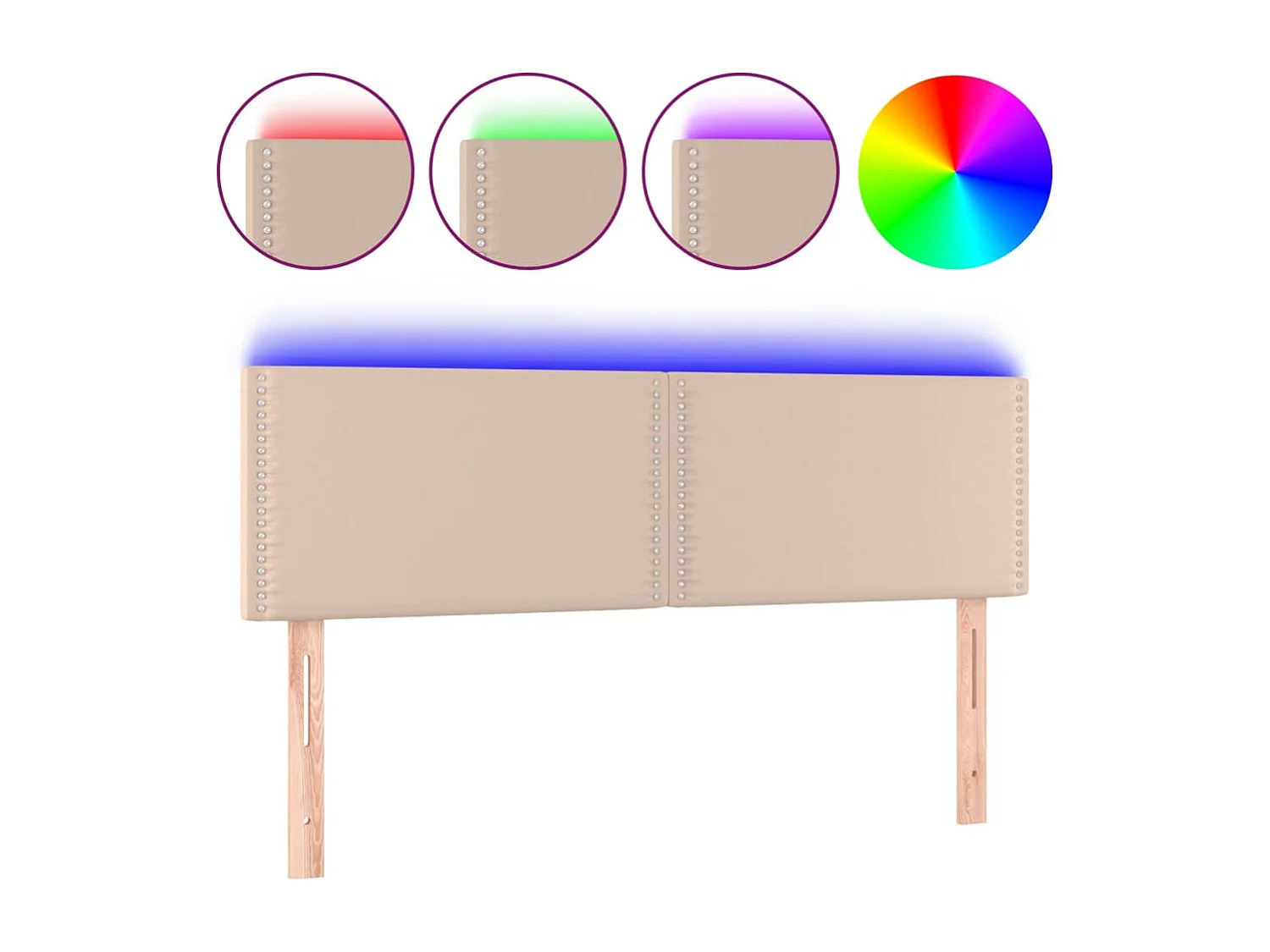 Tête de lit à LED Cappuccino 144x5x78/88 cm Similicuir