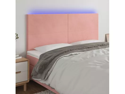 Kauf Unique LED Kopfteil Rosa 180x5x118/128 cm Samt