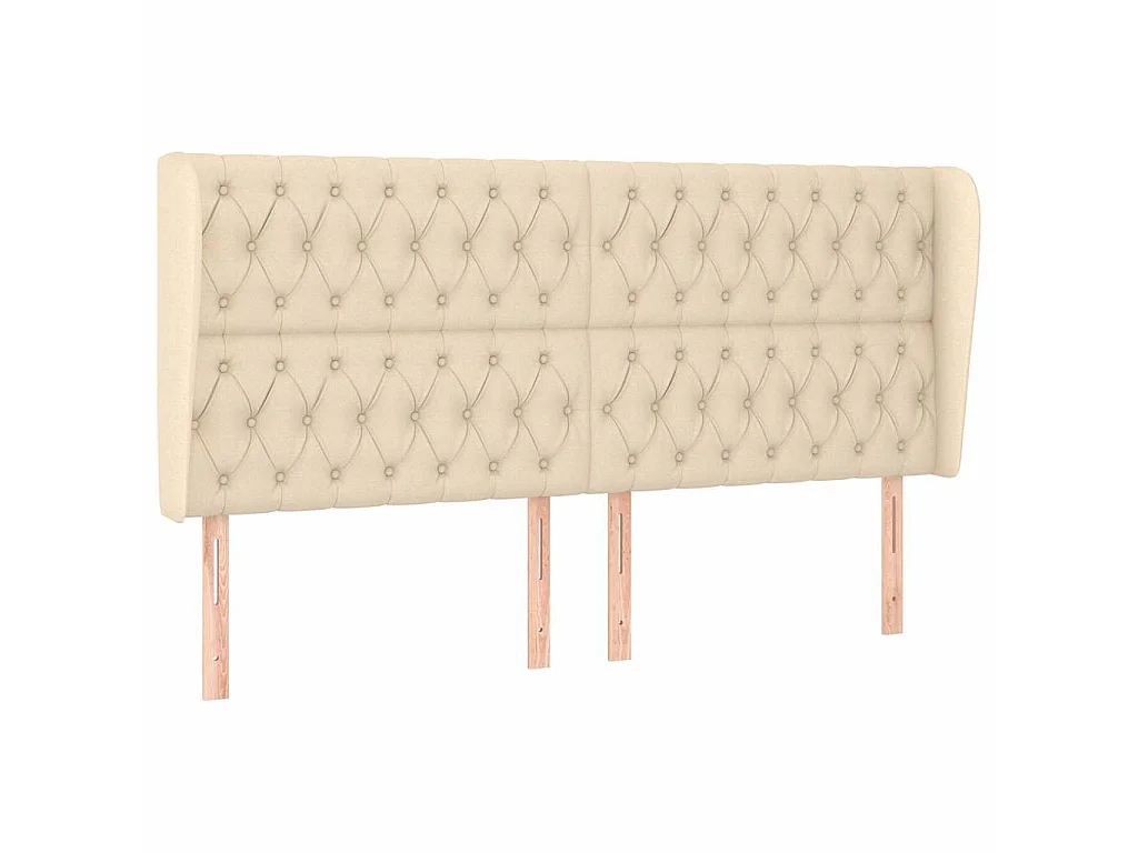 Tête de lit avec oreilles Crème 203x23x118/128 cm Tissu