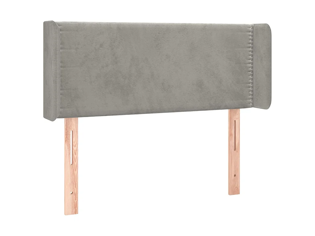 Tête de lit avec oreilles Gris clair 103x16x78/88 cm Velours