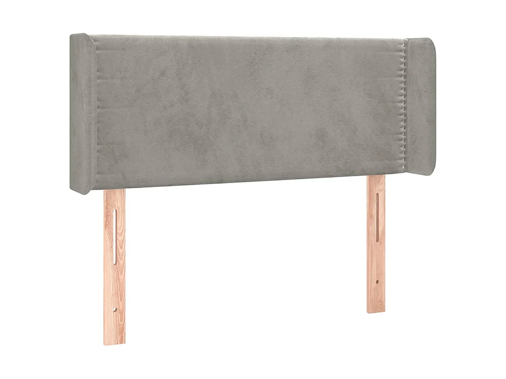 Tête de lit avec oreilles Gris clair 103x16x78/88 cm Velours