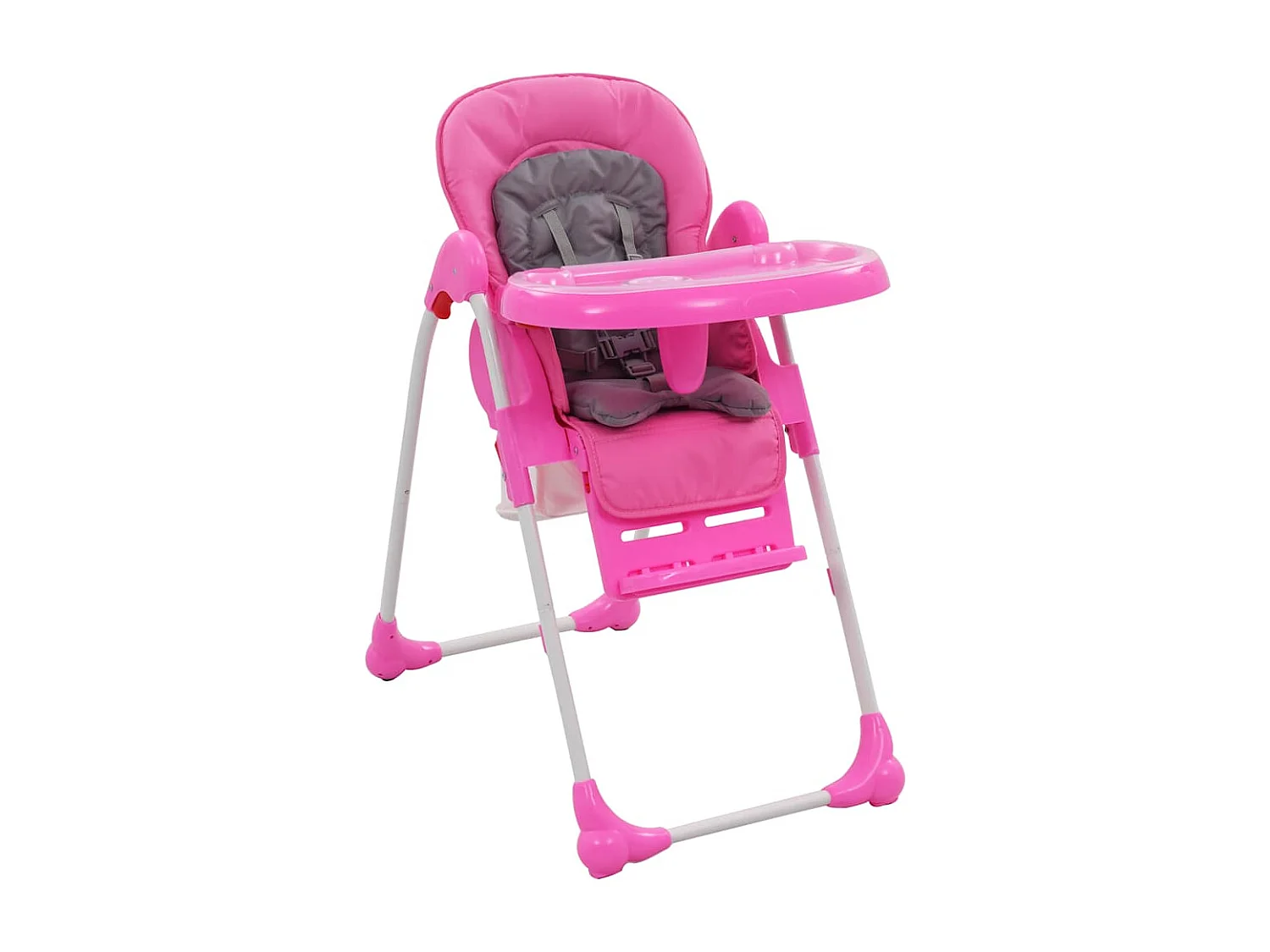 Chaise haute pour bébé Rose et gris