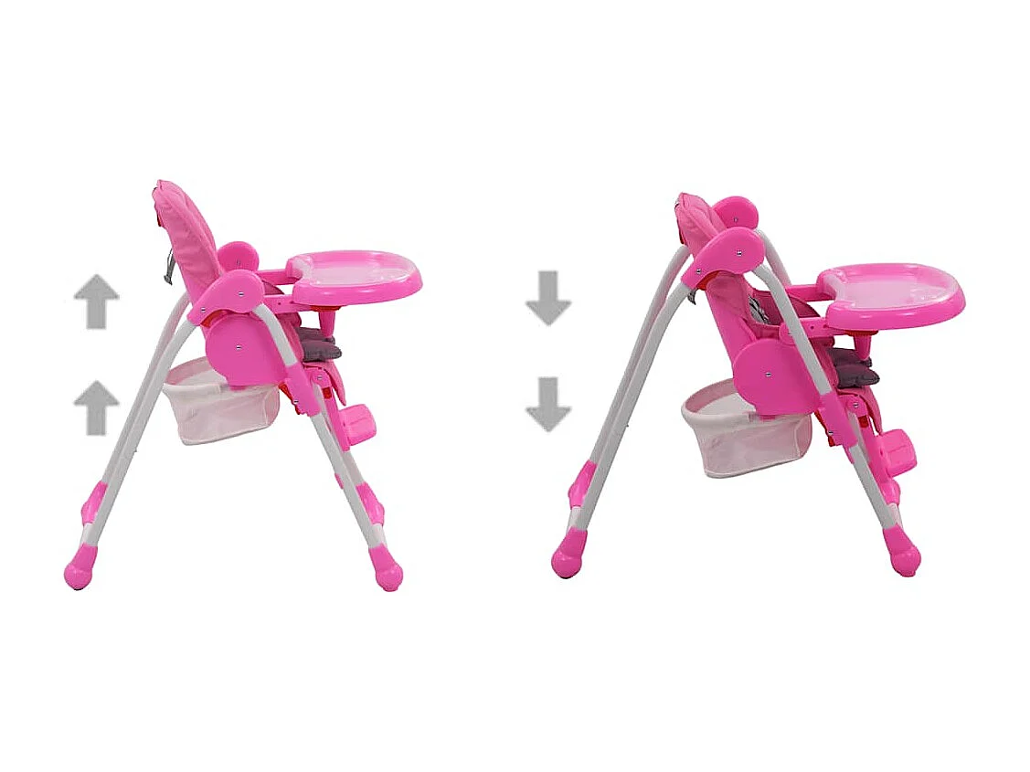 Chaise haute pour bébé Rose et gris