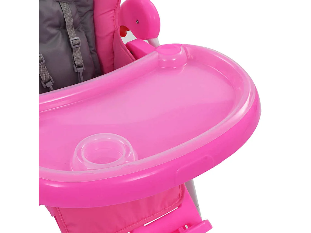 Chaise haute pour bébé Rose et gris