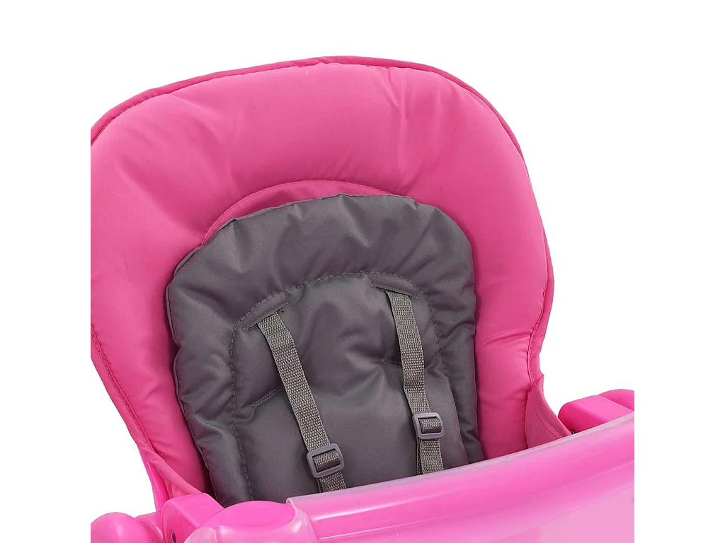 Chaise haute pour bébé Rose et gris