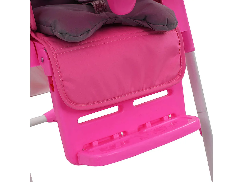 Chaise haute pour bébé Rose et gris