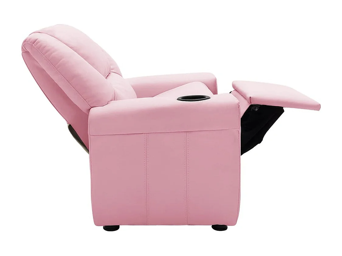 Fauteuil inclinable enfants Similicuir Rose