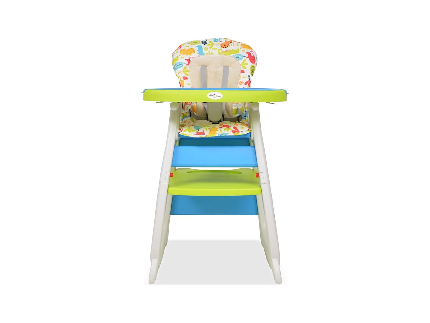 Cadeira de refeição conversível 3 em 1 com mesa azul e verde