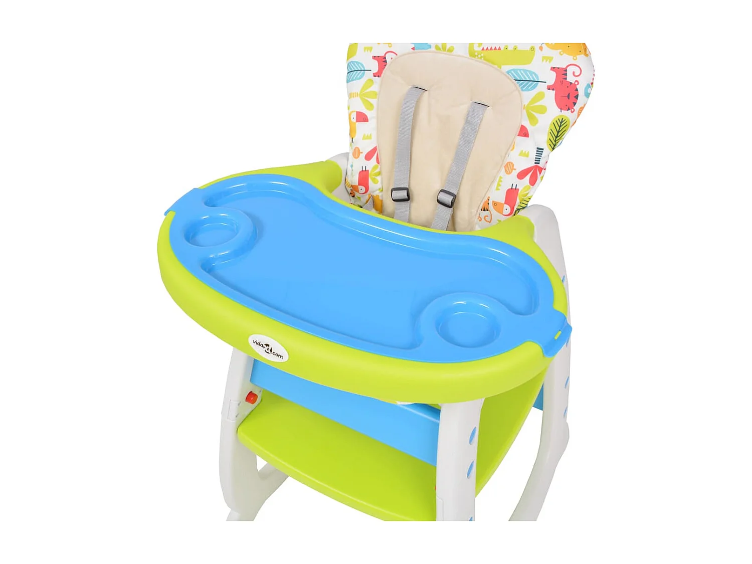 Cadeira de refeição conversível 3 em 1 com mesa azul e verde