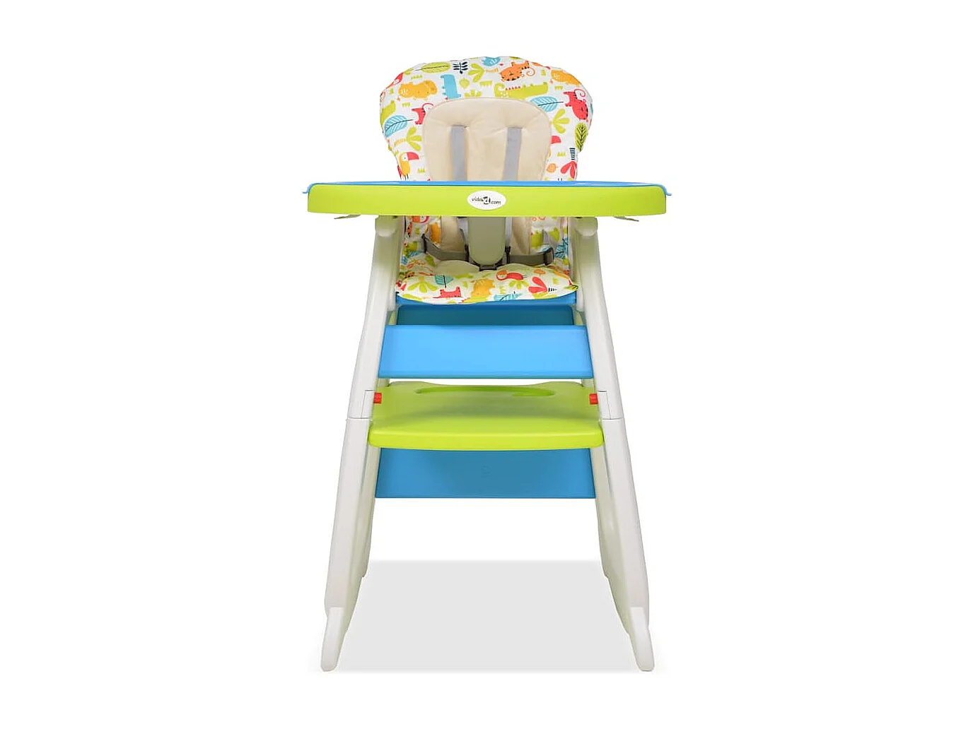 Cadeira de refeição conversível 3 em 1 com mesa azul e verde