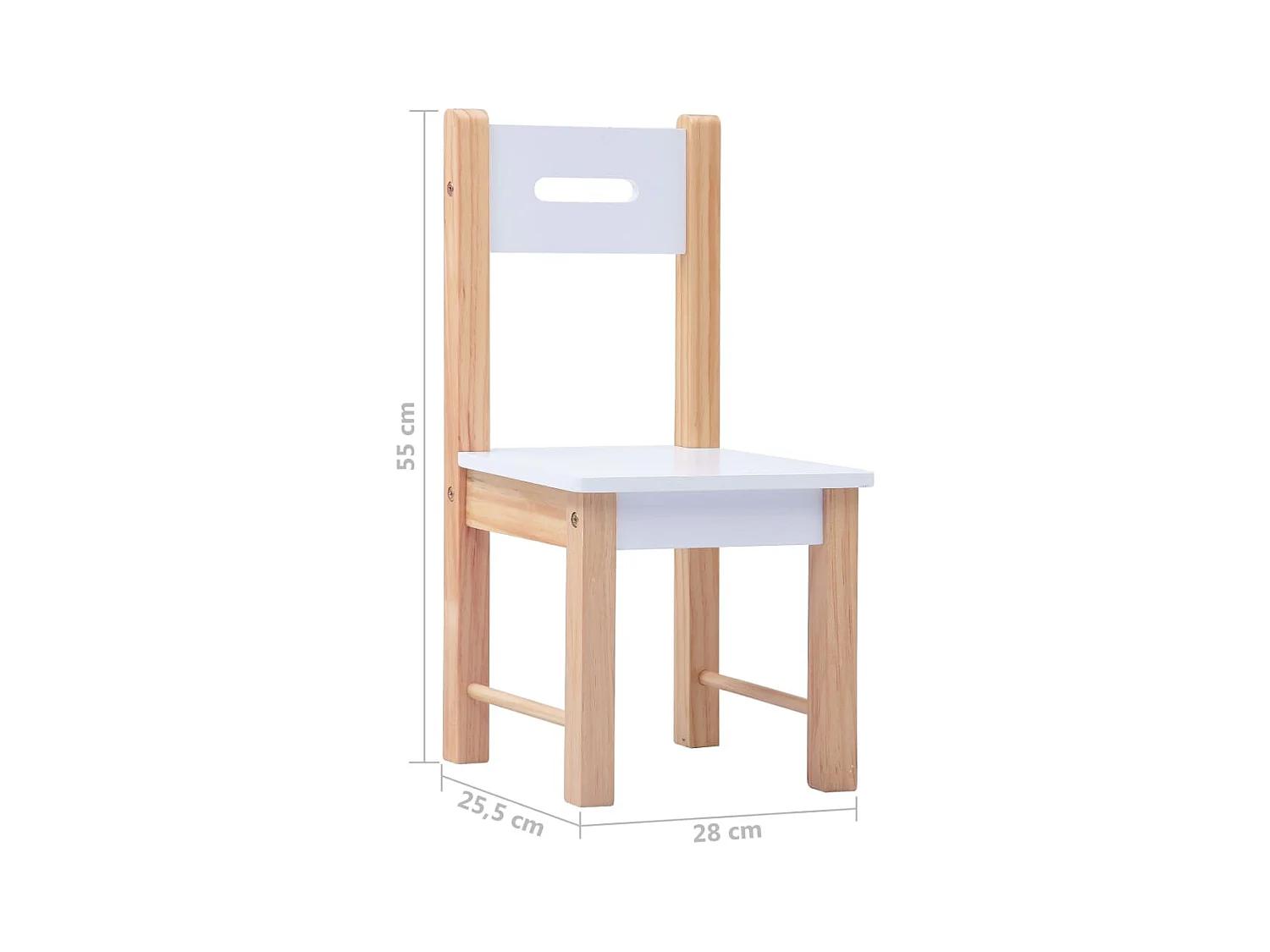 Ensemble de table et chaises pour enfants 3 pcs Noir et blanc