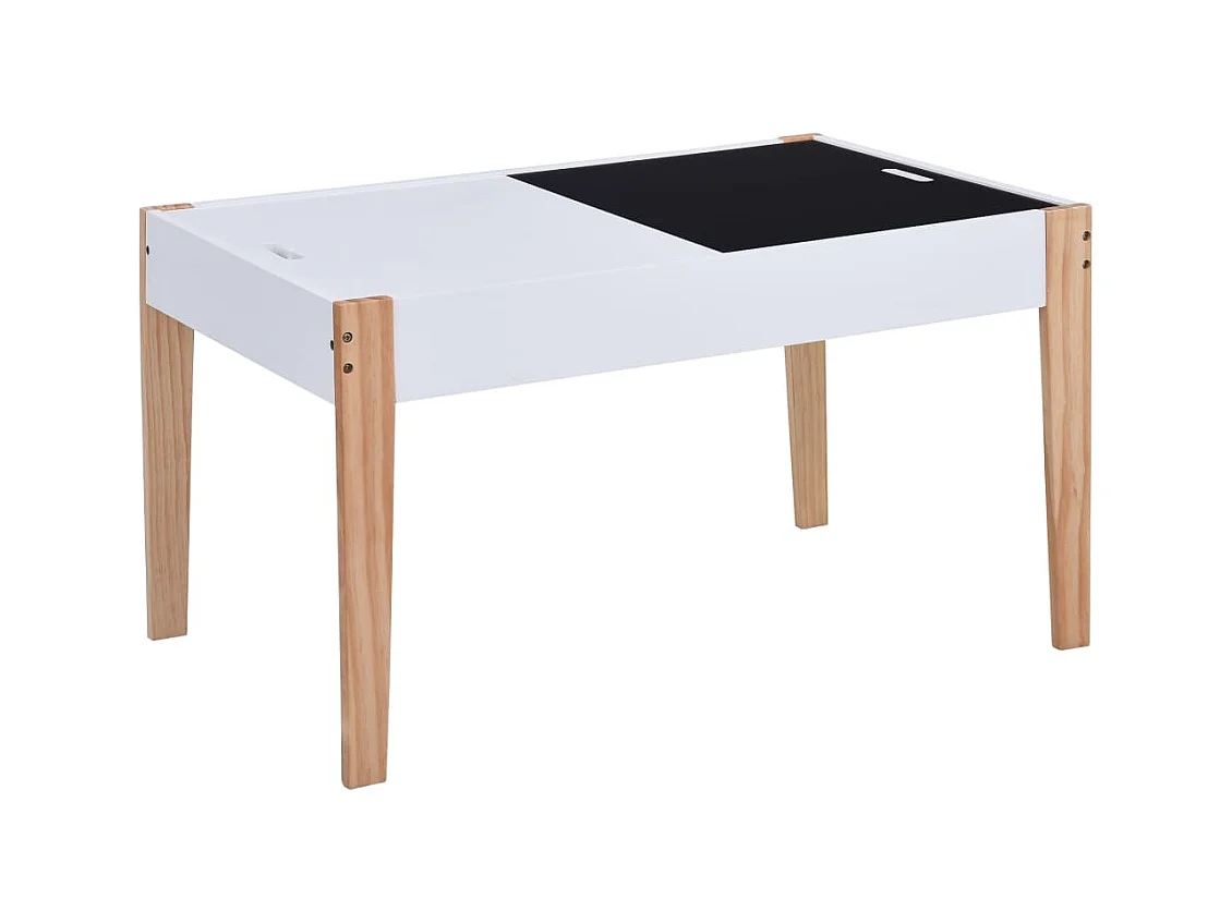 Ensemble de table et chaises pour enfants 3 pcs Noir et blanc