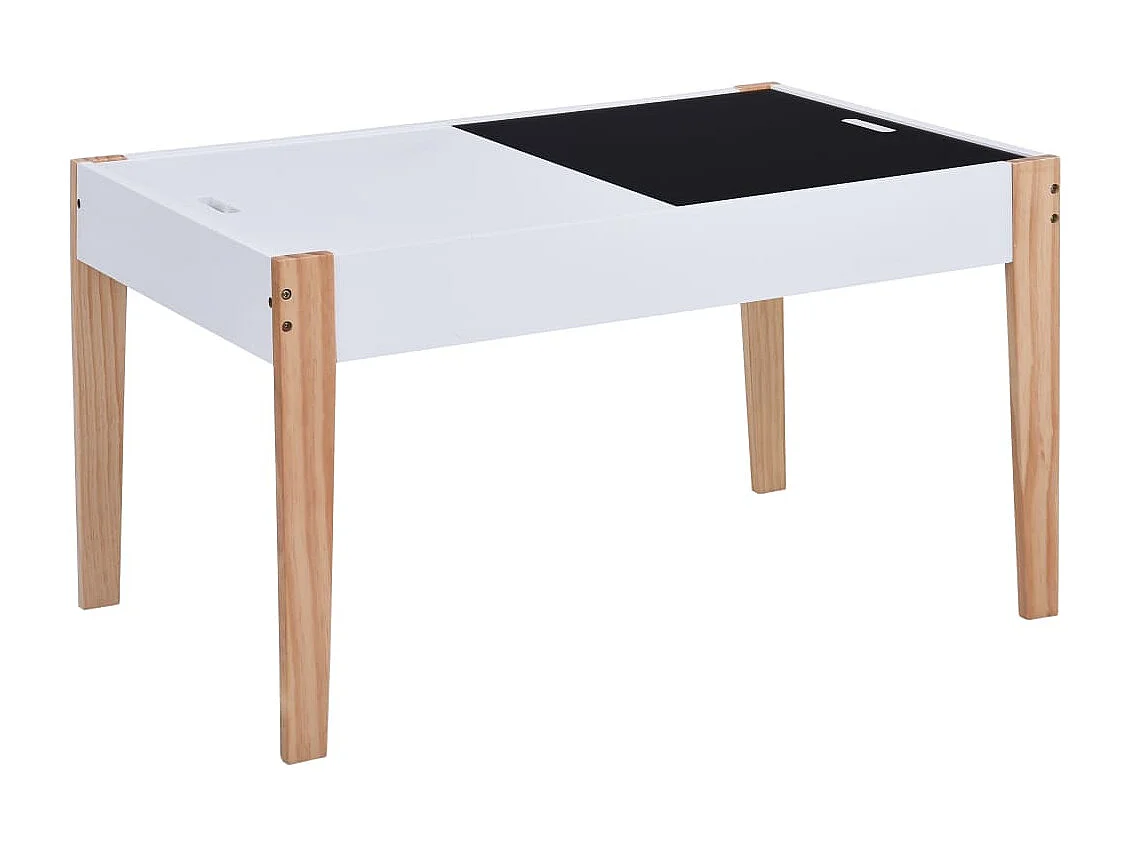 Ensemble de table et chaises pour enfants 3 pcs Noir et blanc
