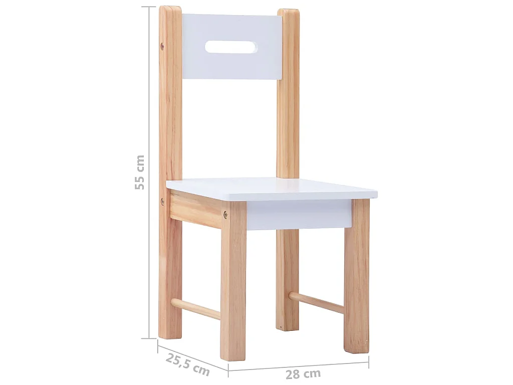 Ensemble de table et chaises pour enfants 3 pcs Noir et blanc