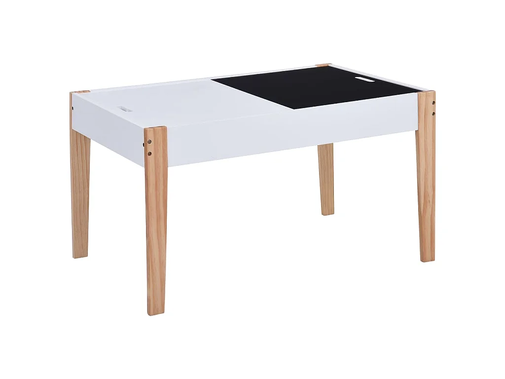 Ensemble de table et chaises pour enfants 3 pcs Noir et blanc