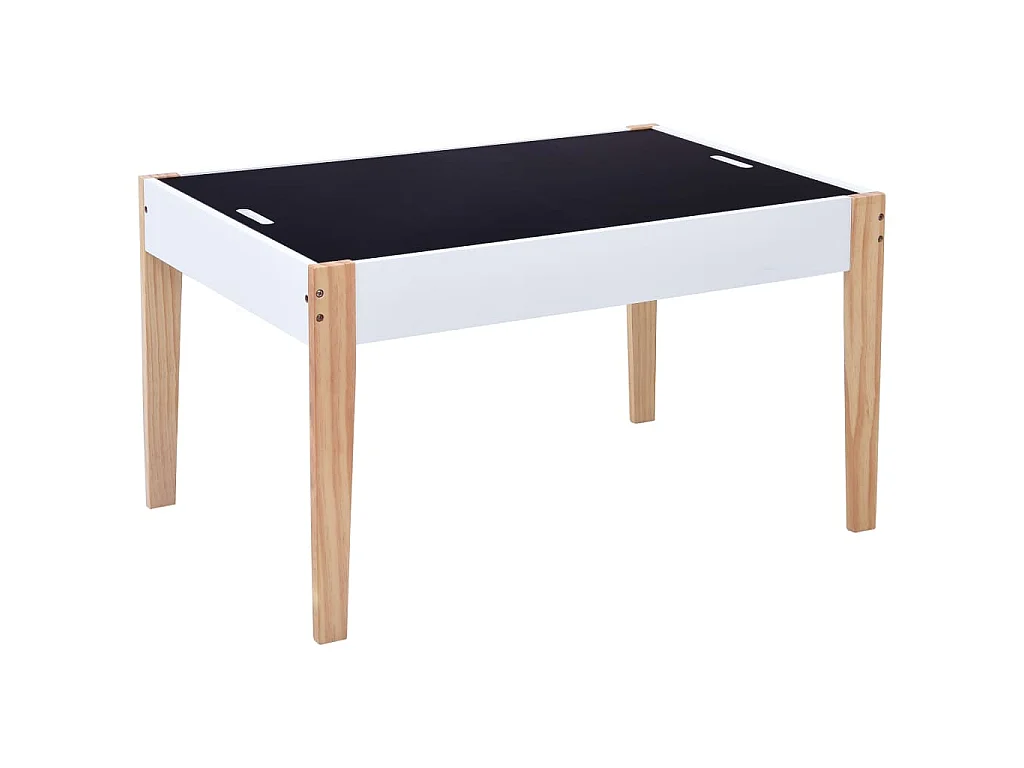 Ensemble de table et chaises pour enfants 3 pcs Noir et blanc